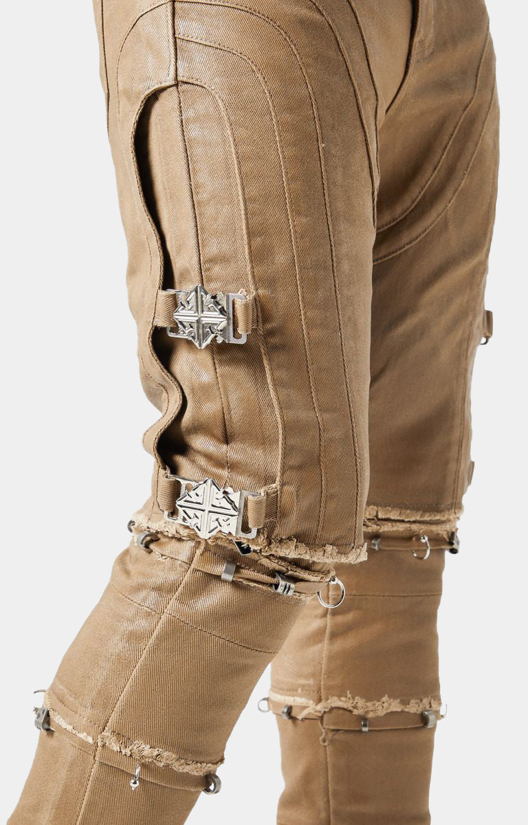 Guapi Mud Brown Waxed Convertible Denim