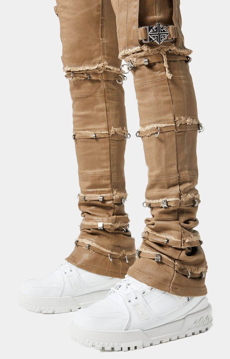 Guapi Mud Brown Waxed Convertible Denim