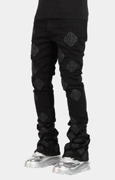 Guapi All Black Icon Stacked Denim