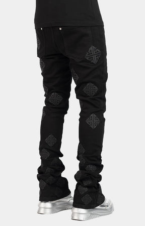 Guapi All Black Icon Stacked Denim