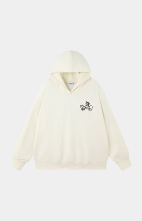 Black Label Photo Duck Premium Cotton Hoodie - Cream