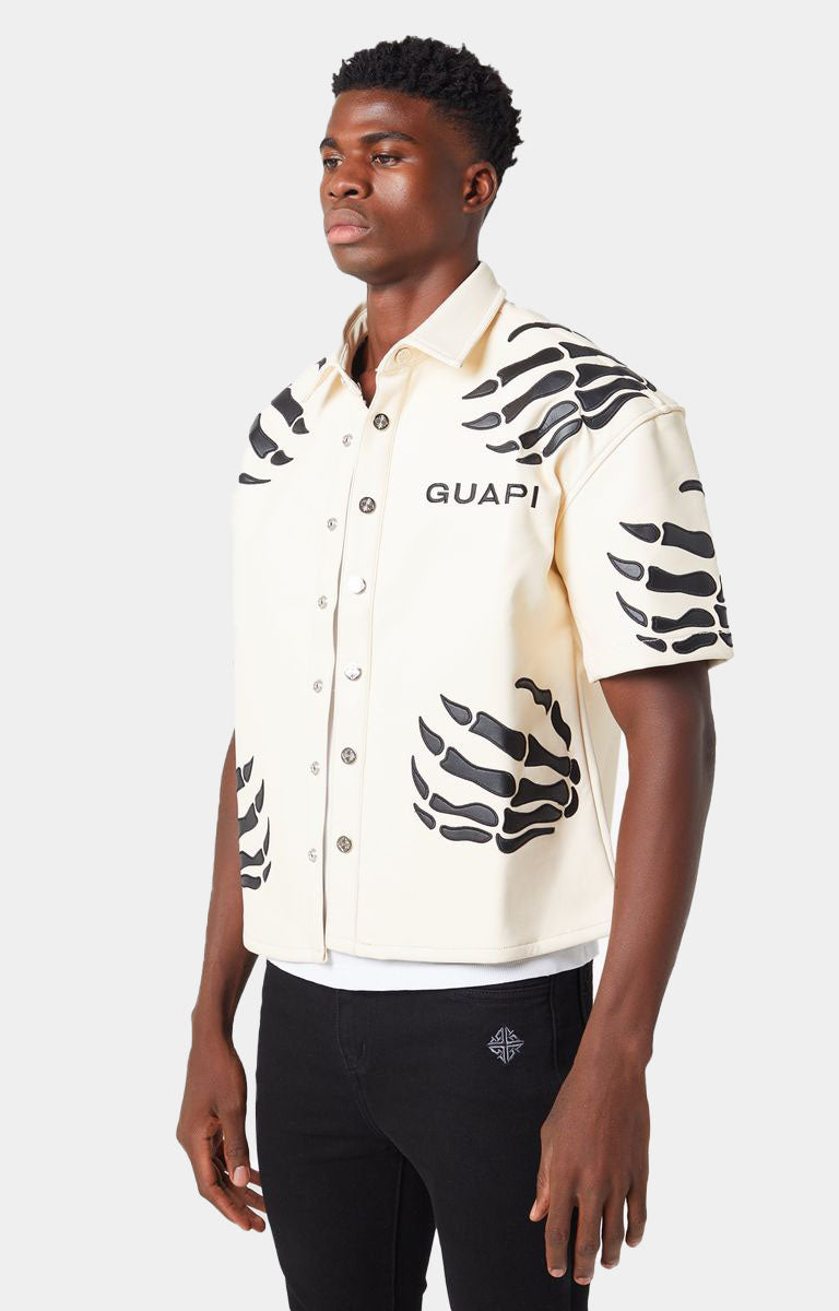 Cream Hell Dragger Leather Shirt