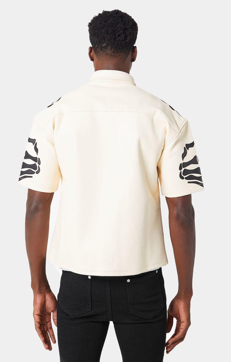 Cream Hell Dragger Leather Shirt