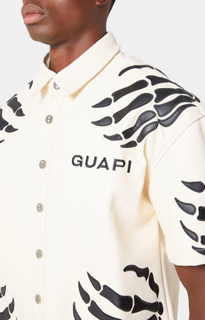 Cream Hell Dragger Leather Shirt