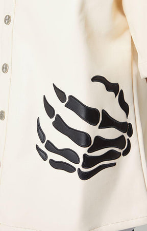 Cream Hell Dragger Leather Shirt