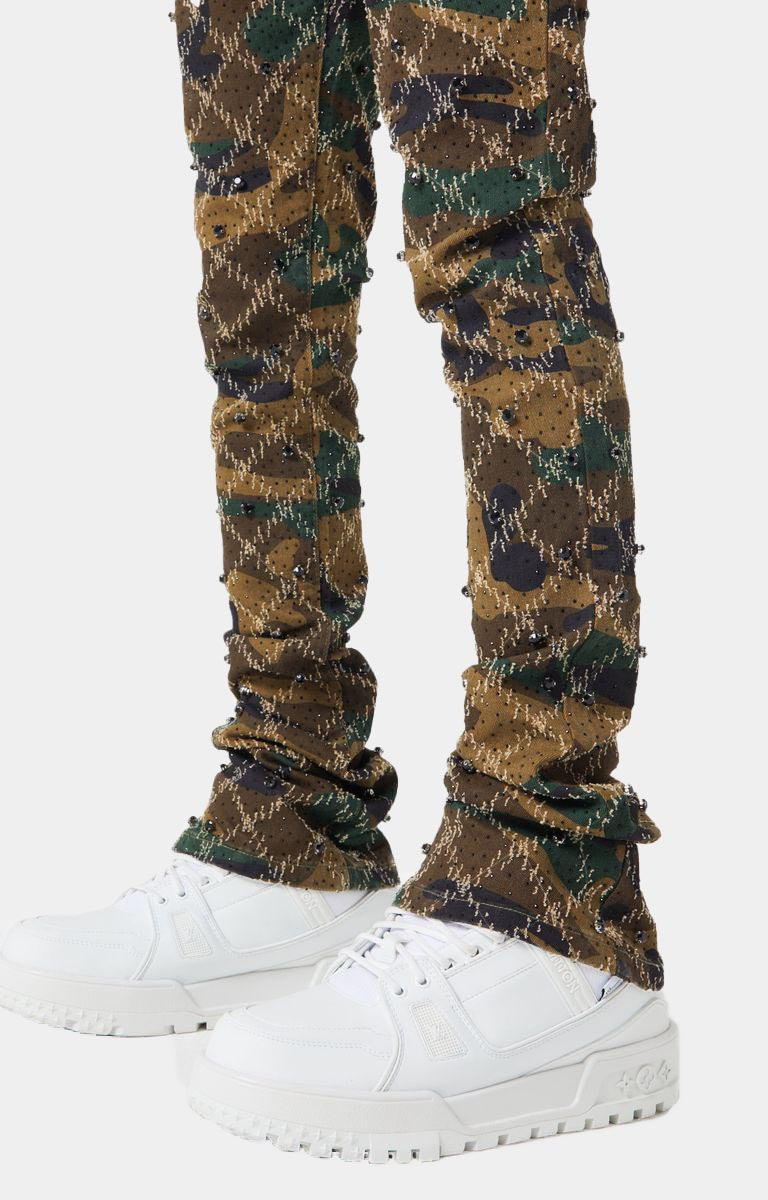 Guapi Camo Embellished Denim Pant