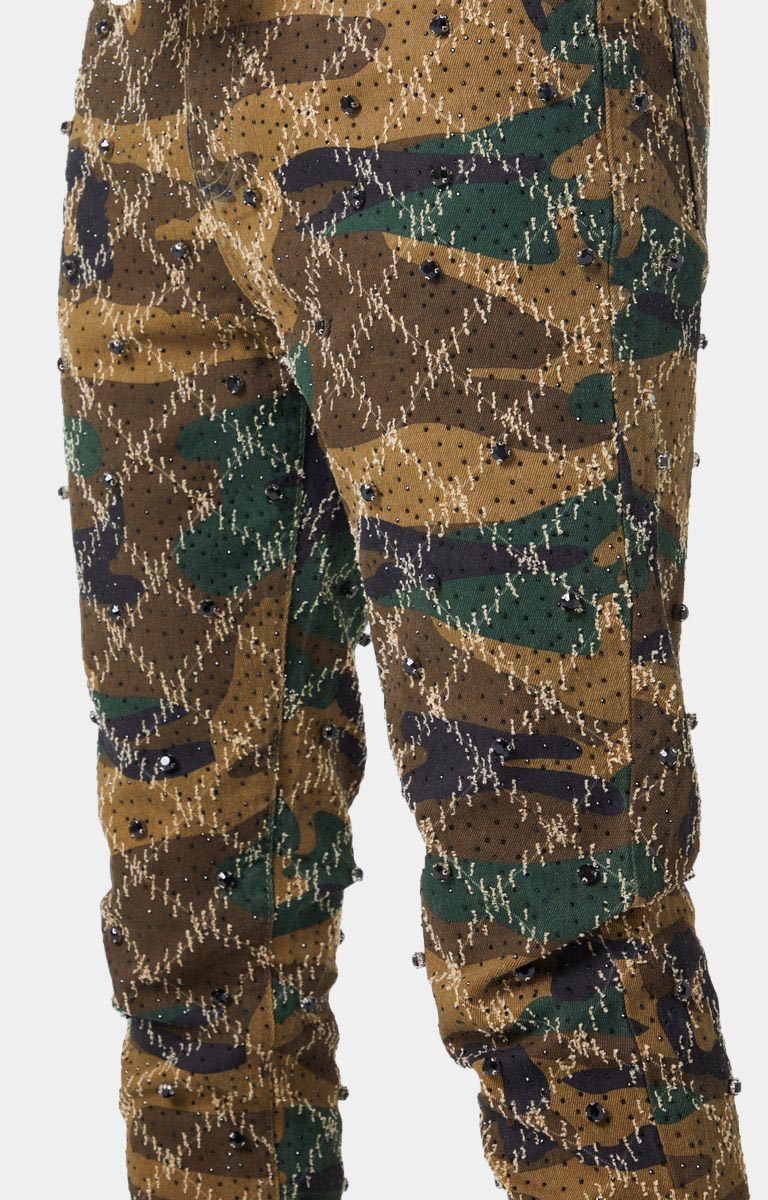 Guapi Camo Embellished Denim Pant
