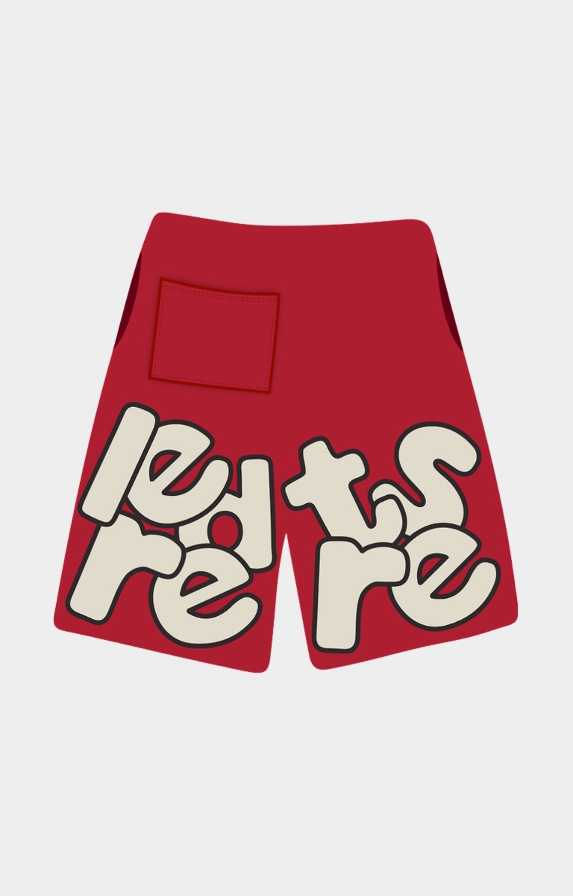 Red Letters Scattered Sweat Shorts – Red | 500GSM French Terry Streetwear