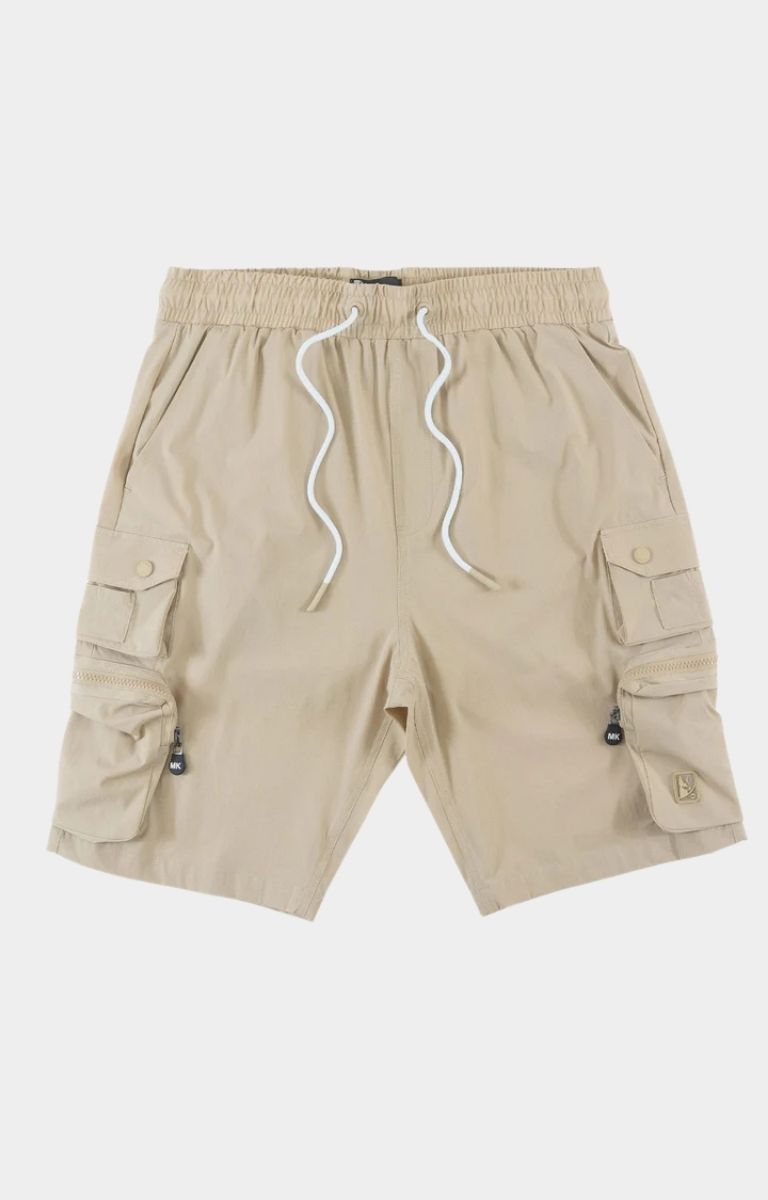 NYLON CARGO SHORTS - KHAKI