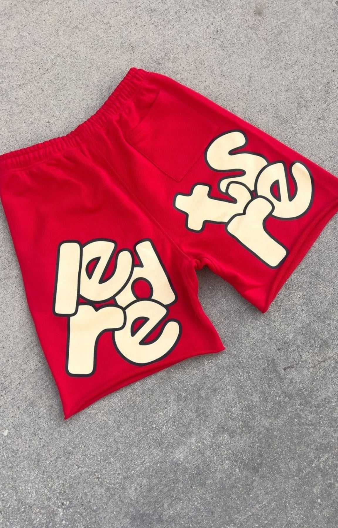 Red Letters Scattered Sweat Shorts – Red | 500GSM French Terry Streetwear