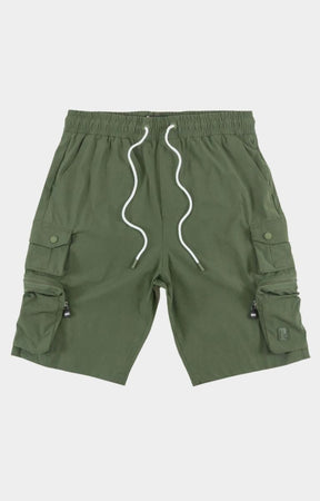 NYLON CARGO SHORTS - DARK OLIVE