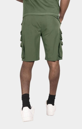NYLON CARGO SHORTS - DARK OLIVE