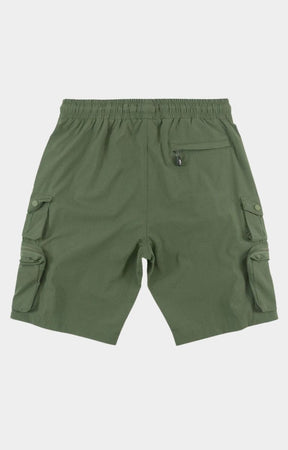 NYLON CARGO SHORTS - DARK OLIVE