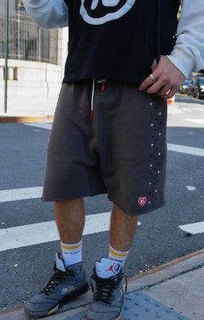 Red Letters Stoned Sweat Shorts - Charcoal