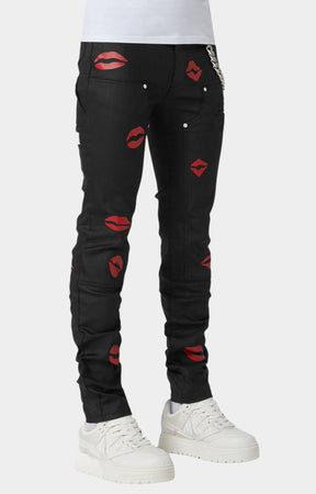 Guapi Waxed Kiss Chain Denim - Black