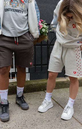 Red Letters Stoned Sweat Shorts - Charcoal