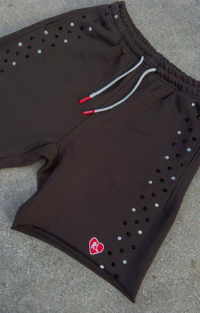 Red Letters Stoned Sweat Shorts - Charcoal