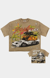 Frost Motion Sick Cropped Tee - Brown