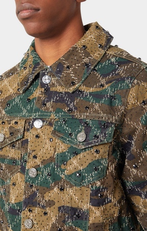 Guapi Camo Embellished Denim Jacket