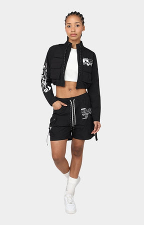 Nylon Printed Cargo Shorts