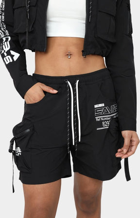Nylon Printed Cargo Shorts