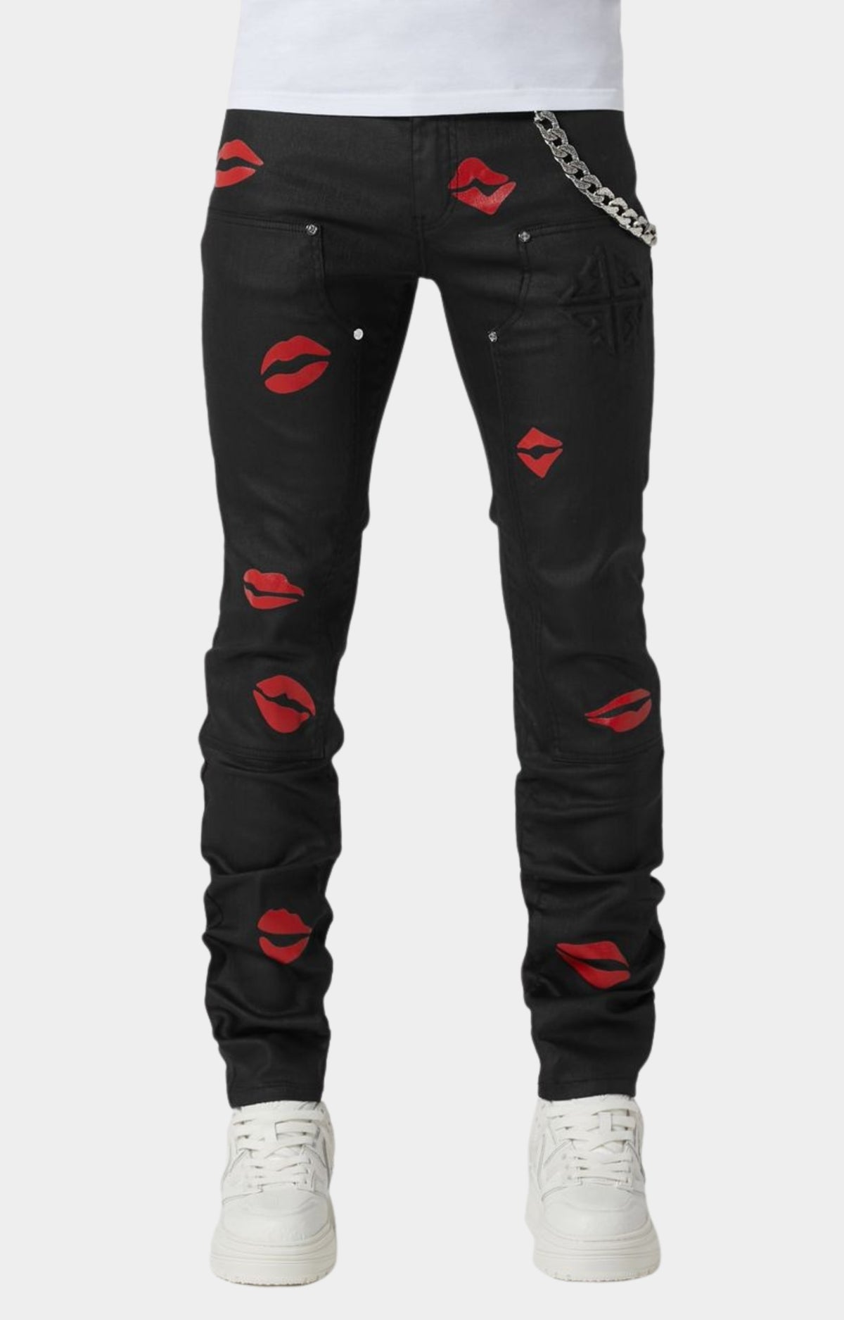 Guapi Waxed Kiss Chain Denim - Black