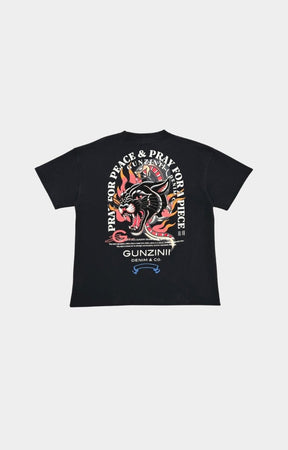 Gunzinii Peace Heavyweight Oversized T-Shirt - Black