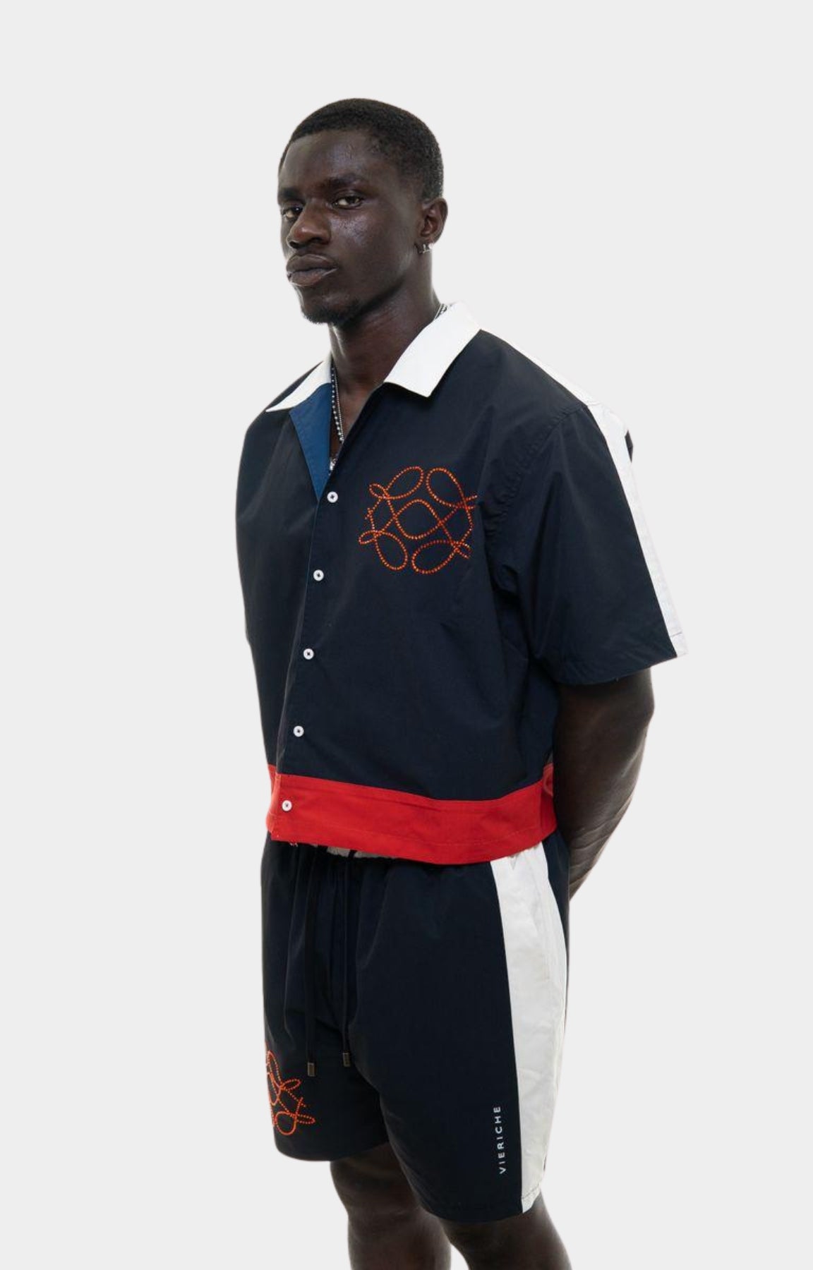 Vie Riche Reversible Icon Shirt & Shorts Set - Black/Navy