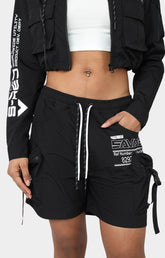Nylon Printed Cargo Shorts