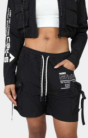 Nylon Printed Cargo Shorts