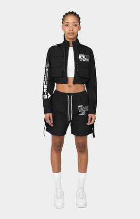 Nylon Printed Cargo Shorts