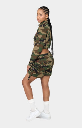 Smoke Rise Nylon Printed Slouch Fit Shorts - Camo