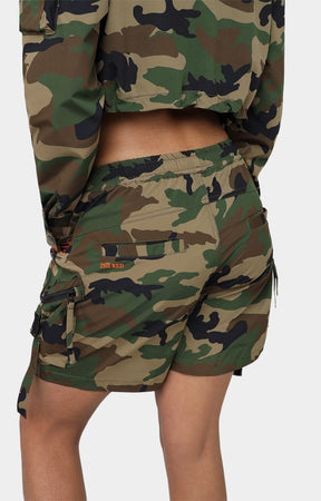 Smoke Rise Nylon Printed Slouch Fit Shorts - Camo