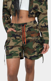 Smoke Rise Nylon Printed Slouch Fit Shorts - Camo