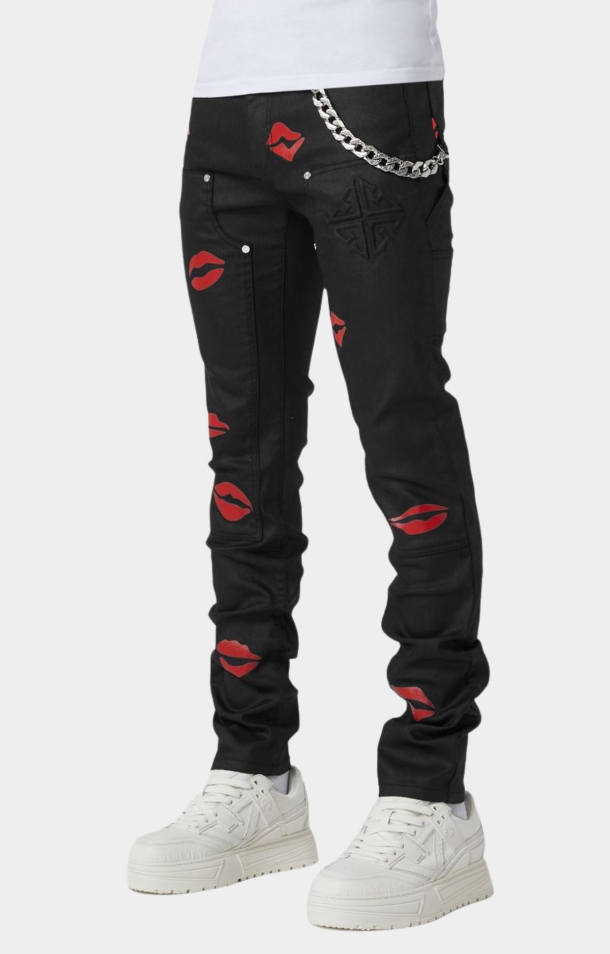 Guapi Waxed Kiss Chain Denim - Black