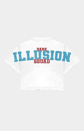 Dark Illusions Hustler Graphic Cropped T-Shirt - White