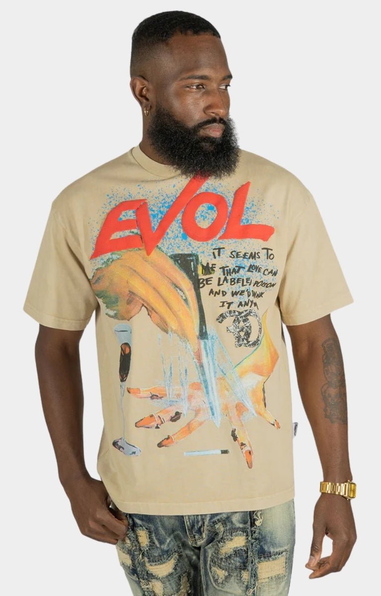 Frost Evol Oversized Heavyweight Box Tee - Beige/Khaki