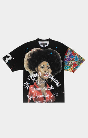 GFA Manasseh Icon Floral Oversized SS Knit - Black