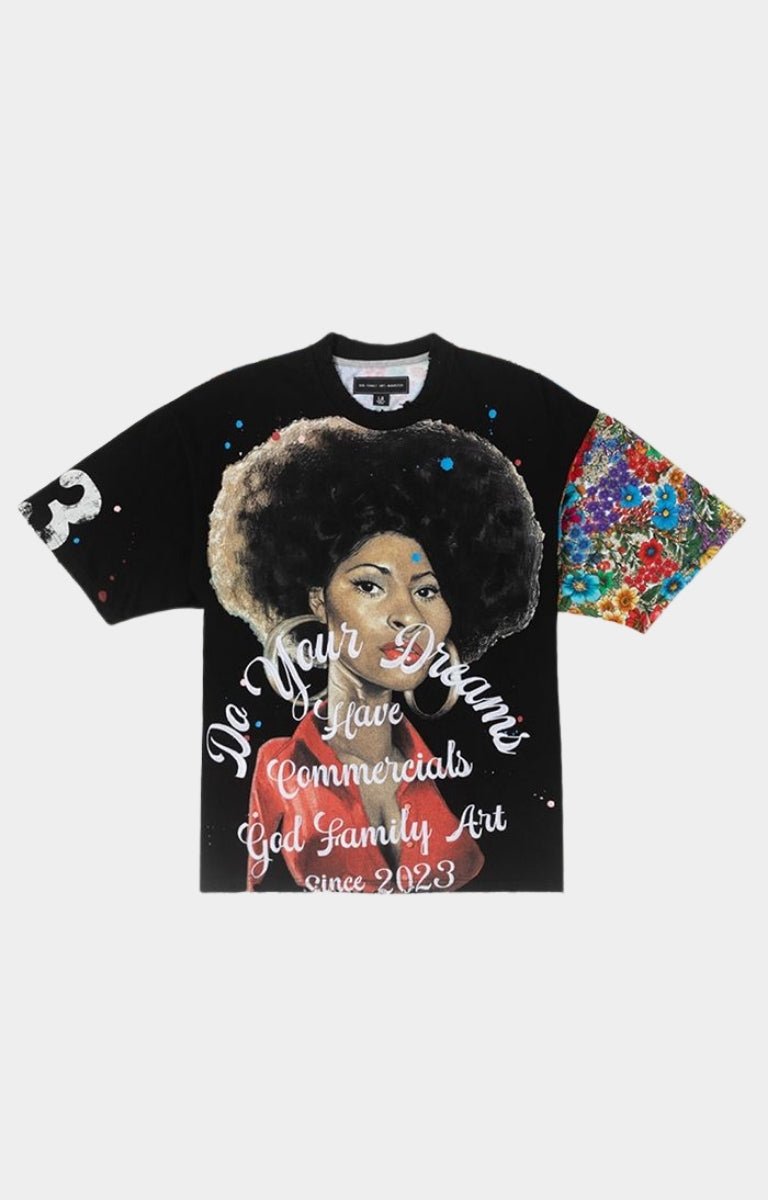 GFA Manasseh Icon Floral Oversized SS Knit - Black