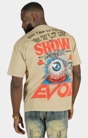 Frost Evol Oversized Heavyweight Box Tee - Beige/Khaki