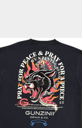 Gunzinii Peace Heavyweight Oversized T-Shirt - Black
