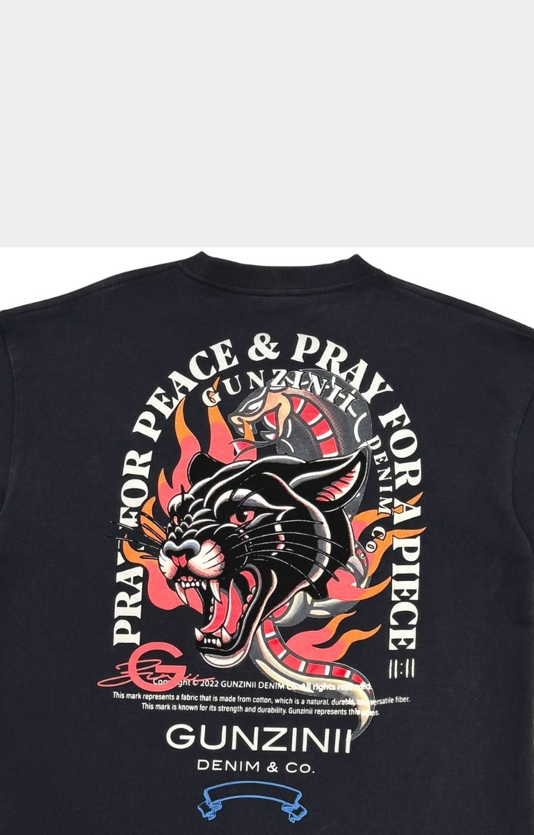 Gunzinii Peace Heavyweight Oversized T-Shirt - Black