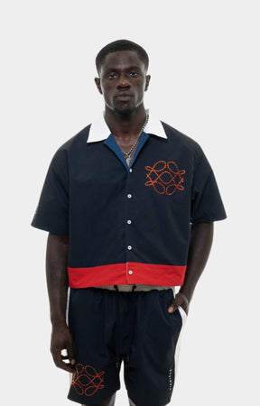 Vie Riche Reversible Icon Shirt & Shorts Set - Black/Navy
