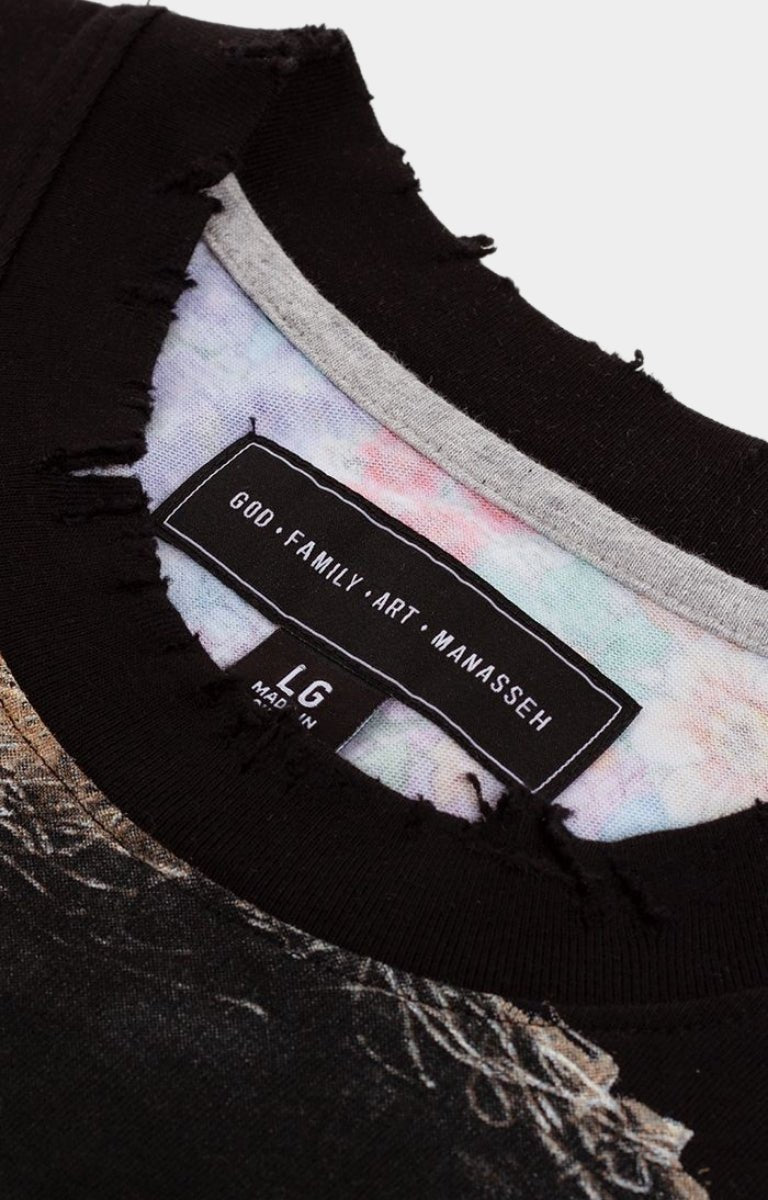 GFA Manasseh Icon Floral Oversized SS Knit - Black