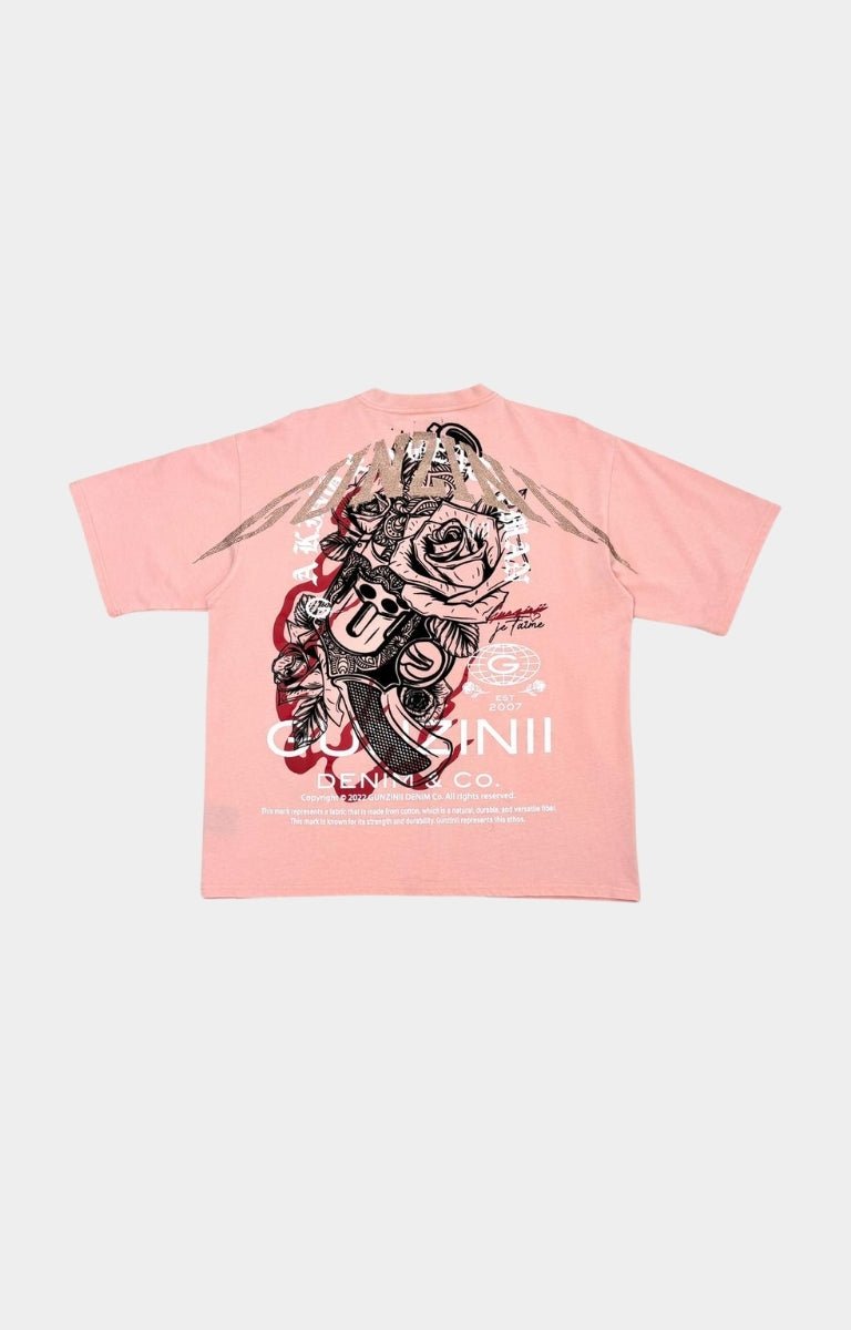 Gunzinii Revolver Vintage Oversized T-Shirt - Pink