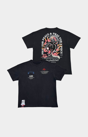 Gunzinii Peace Heavyweight Oversized T-Shirt - Black