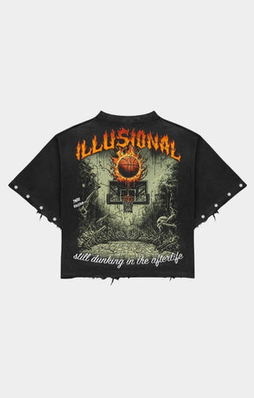 Dark Illusions Inferno Bunk Studded Crop Tee