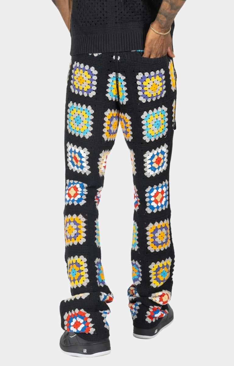 Nuevo Riche Crochet Sweatpants - Black/Multi
