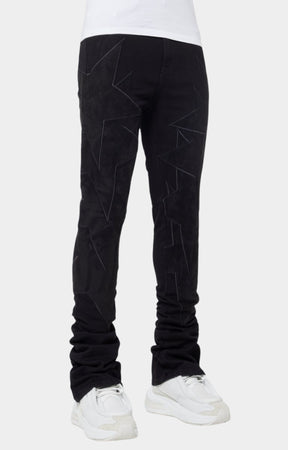 Guapi All Black Stars Stacked Denim