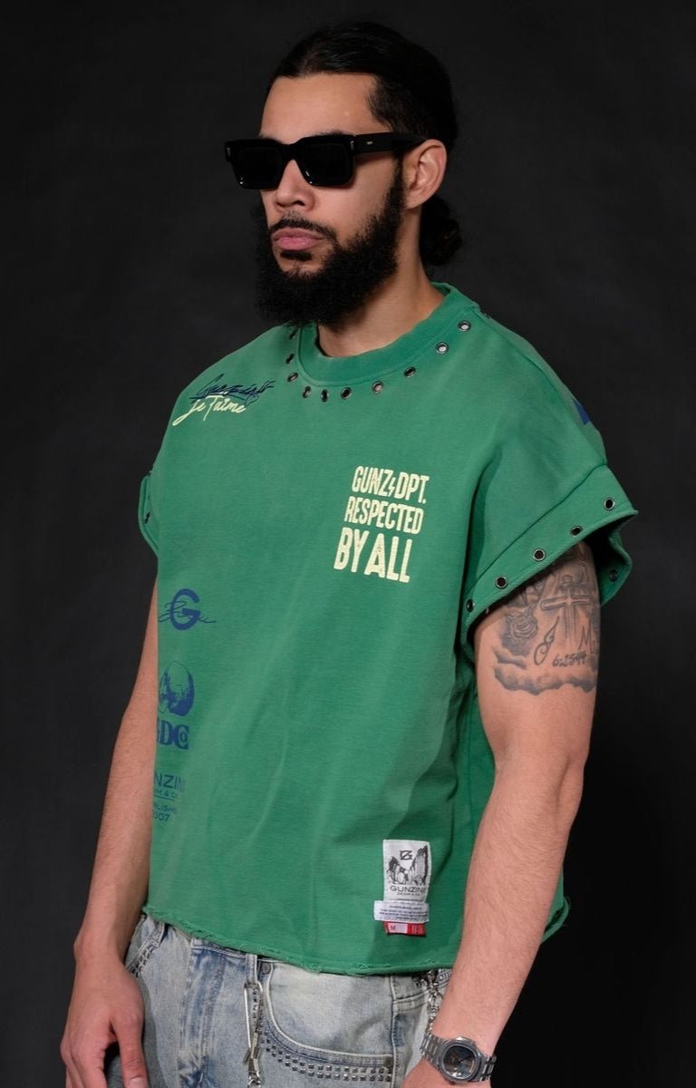 Gunzinii GUNZ & DPT Sleeveless Premium T-Shirt - Green
